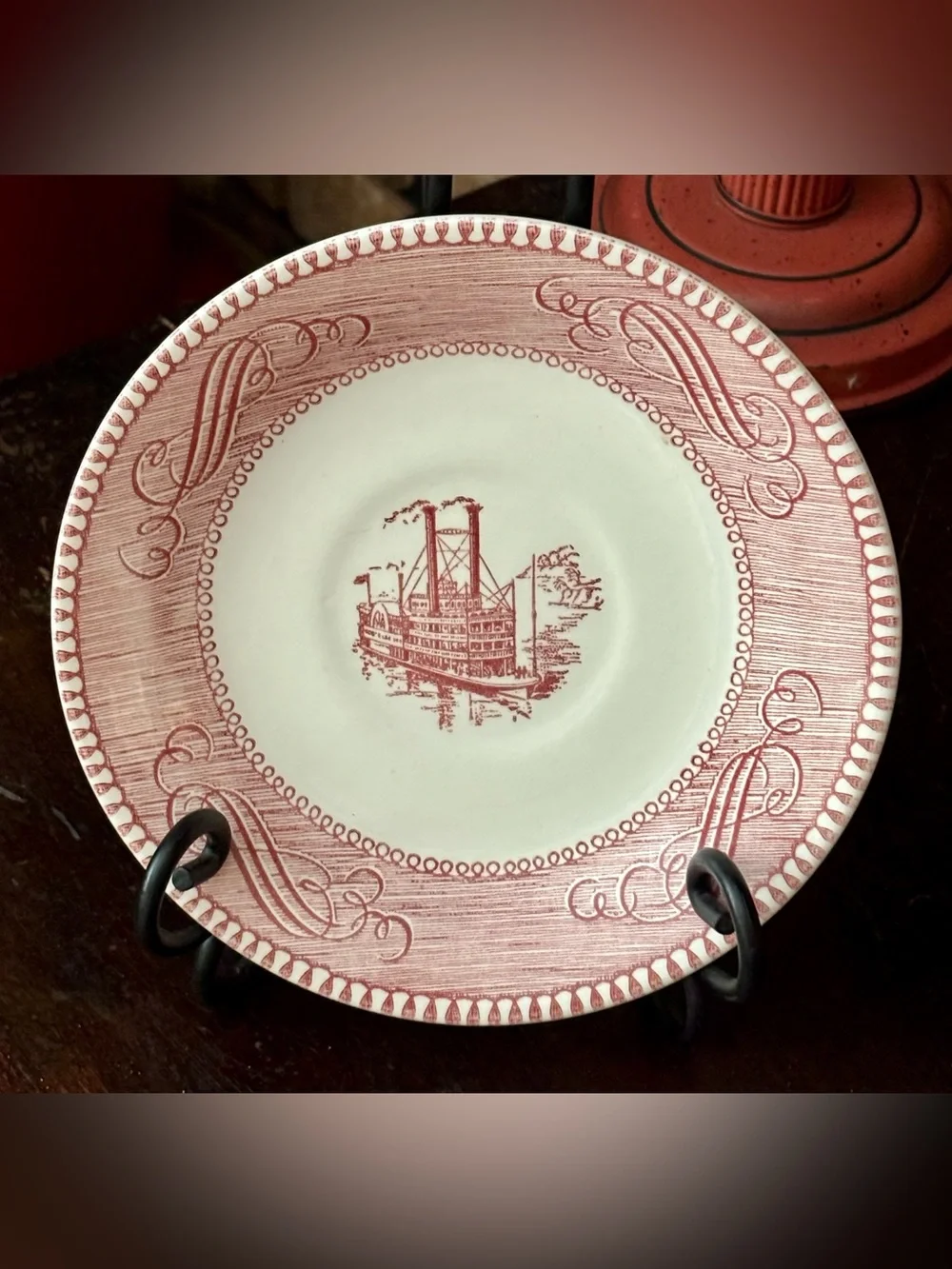 Currier & Ives decorative red